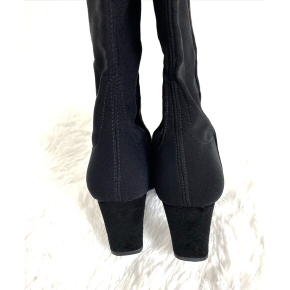 Stuart Weitzman Womens Suede Over The Knee Pull On Boots Black Size 36 Heeled - Picture 7 of 15